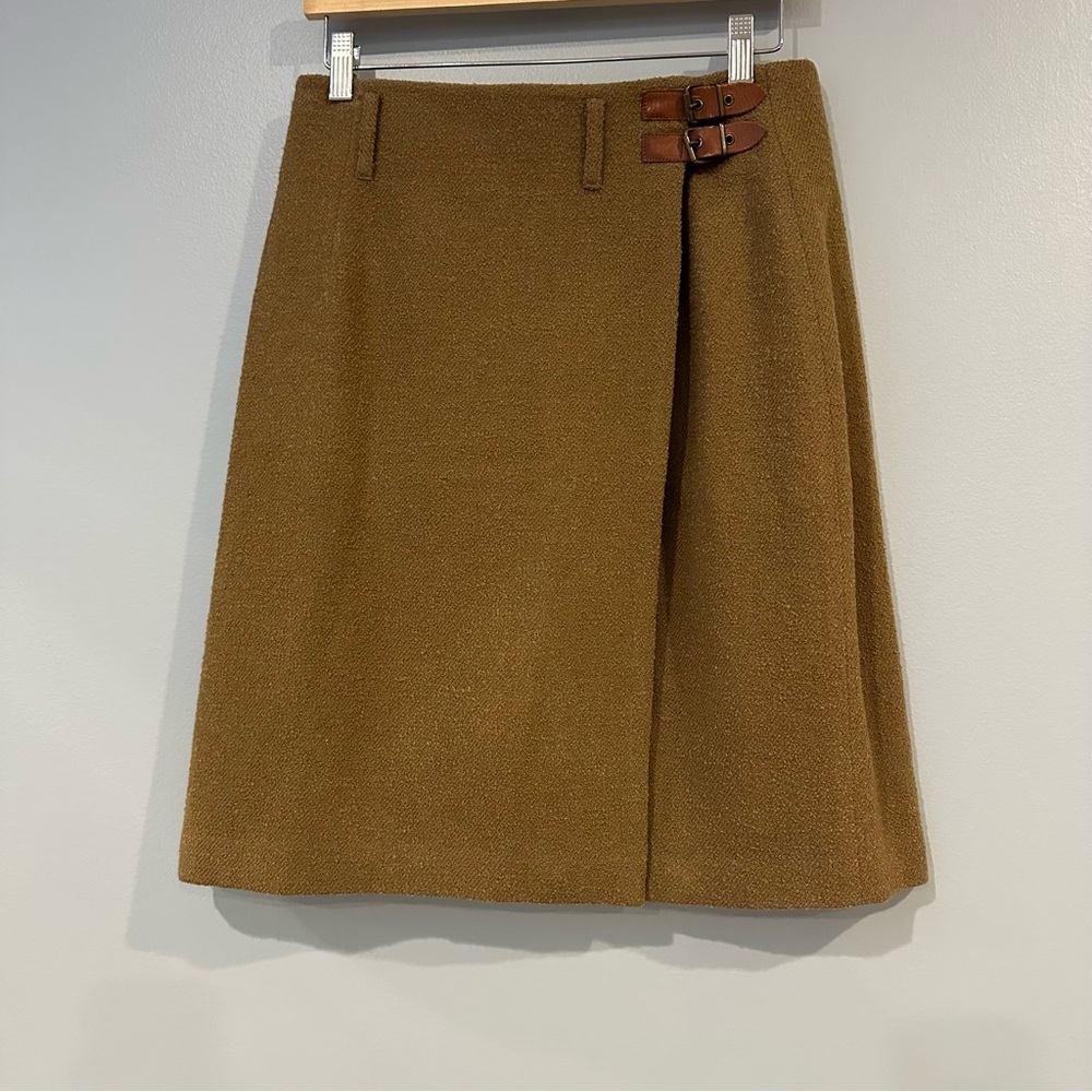 Mulberry Women's  Vintage Wool Blend Skirt with Leather buckle details